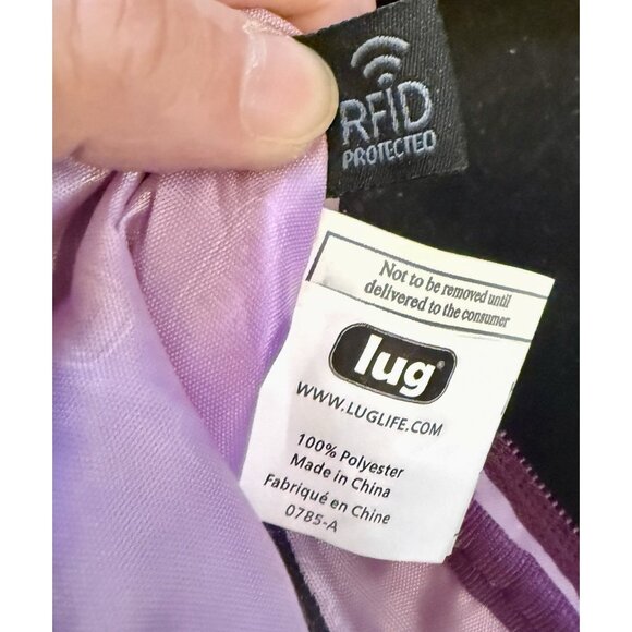 LUG Quilted Travel Convertible Adjustable Crossbody Strap Bag Purple Camouflage - Picture 8 of 14